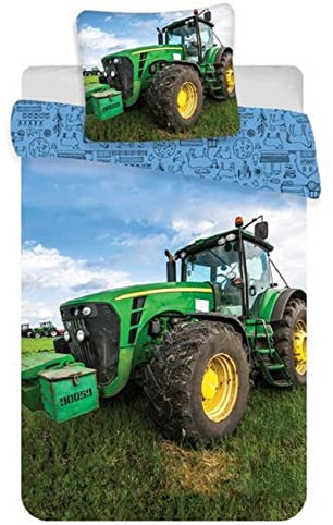 BrandMac Trecker Bettwäsche Set mit Traktor 2 TLG. 80 x 80 und 135 x 200 cm, 211, Mehrfarbig