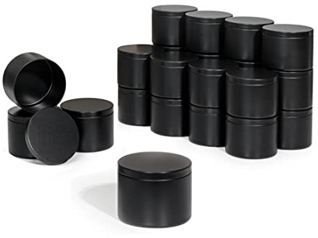Aroparc Schwarze Kerzendosen, 237 ml, 24 Stück, gerade Seiten, große Kerzenbehälter für Kerzenherstellung, Großhandel, Kerzengläser, Schwarz