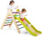 COSTWAY 2 in 1 Set da Arrampicata con Scivolo per Bambini, Triangolo di Arrampicata in Legno Regolabile a Gradi, Giocattolo per Arrampicarsi all’Interno, 1 Anno+ (Colorato)