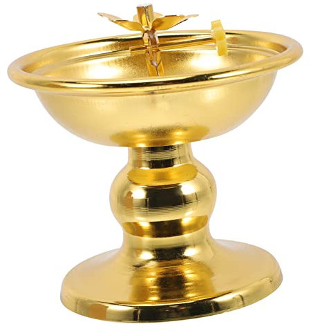 Cabilock Petroleumlampe Öllampe Messing Altar Tempel Vintage Hand Puja Golden Kupfer Halle Mandir Kutthu Tibetisches Butter Meditation Schmuck Dekorativ Diwali Hielt Tasse Camping Laternen