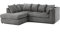 New Luxor Fabric Corner Sofa Grey | Soft Jumbo Cord 3-4 Seater Corner Sofa (Grey, Left Hand Facing)