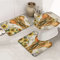 3 Teiliges Badteppich Set Elefant Trägt Sonnenblumen Vintage-Buchstabenhintergrund Anti-Rutsch Contour Badteppich Weiche Wc-Deckelbezug Badgarnitur Matte