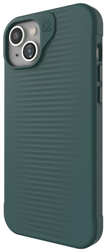 ZAGG Luxe Snap iPhone 15 Plus/ 14 Plus Case - Protective Cell Phone Case, Drop Protection (10ft/3m), Durable Graphene Material, Slim and Lightweight MagSafe Phone Case, Green