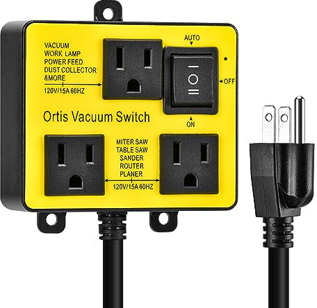 Interrupteur automatique Ortis pour plus d'outils électriques, retarder la mise sous vide pour éviter la surcharge de circuit et les trébuchements, garder votre lieu de travail plus propre, meilleur