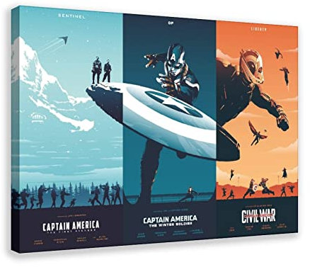 Filmposter mit Superheldenmotiv auf Leinwand, Schlafzimmer, Dekoration, Sport, Landschaft, Büro, Raumdekoration, Geschenk, Rahmen-Stil, 20 x 30 cm