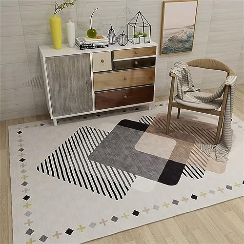 Kunsen Deco de Chambre ado Fille Mode Minimaliste Decoration Chambre Enfant Fille Gris Moquette à Poils Ras Tapis de jeu160X200CM