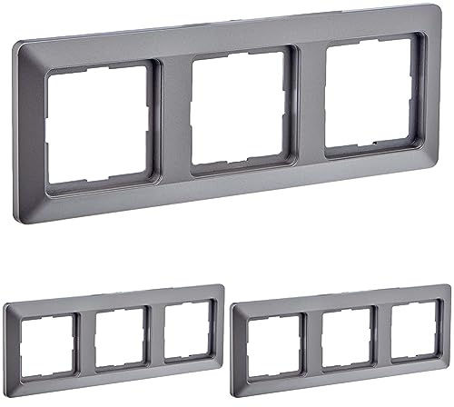 Kopp Abdeckrahmen 3-Fach Milano Stahl (Packung mit 3)