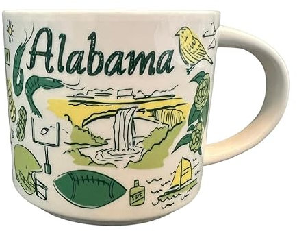 Starbucks Been There Series – Alabama 2023 Exclusive Reesign – Tasse à café en céramique – Design authentique de la fierté de l'État – Édition collector, Capturing Alabama's Spirit – 440 ml