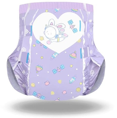 Landofgenie Erwachsene Windeln Gedruckte Windel Unterwäsche Mittlere Overnight Erwachsene Baby Nachtwindeln Mit Tabs 10 Stücke (Medium 28-38)