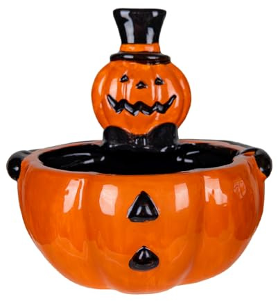 Horror-Shop Vintage Halloween Kürbis Süßigkeiten Schale aus Keramik