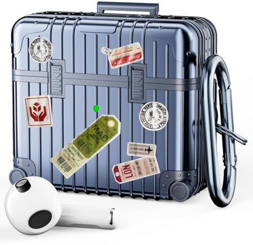 VISOOM Airpods 3 Hülle Kompatibel mit AirPods 3rd Generation Case Cover Upgrade Stoßfeste Schutzhülle Weiches TPU mit Karabiner [Kabelloses Laden] (Blue)