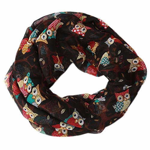 Dreiecksschal Damen Winter Baumwolle Eulen Dreieckstuch Trachtenschal Herbst Winter Mit Knopf Kaschmir Schal Scarf Muster Schwarz Mädchen Halstuch Schals