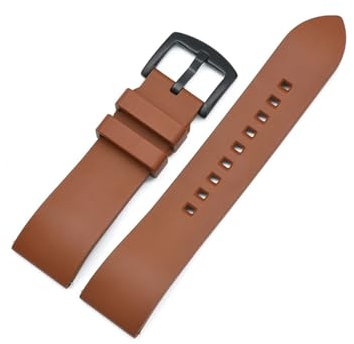 UsmAsk Schnellverschluss-FKM-Armband, Zubehör for Taucheruhren for Herren und Damen, Fluorkautschuk-Armband, 20 mm, 22 mm, 24 mm (Color : Brown-Black, Size : 24mm)