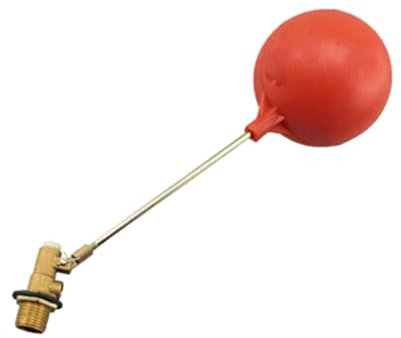 Baoblaze Water Tank Float Valve Brass Float Valve with Ball Switch Floating Ball Valve for Home Storage Tanks Toilet Cistern, Red, 0.5 inch DN15