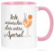 Joymaking Kaffeetasse mit Spruch - Ich wünschte das wäre Aperol - Tasse Aperol Geschenk für Frauen Freund Kollegin, 310ml Rosa
