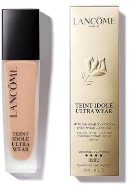 Lancôme Teint Idole Ultra Wear 320C, feuchtigkeitsspendende Full Coverage-Foundation in Beige mit natürlich mattem Finish, bis zu 24 Stunden Halt, geeignet für alle Hauttypen