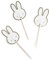 8 Partypicker * SÜSSES HÄSCHEN * als Deko zum Kindergeburtstag und Party | 10cm, aus Papier und Holz | Party Picks Picker Kinder Geburtstag Hase Osterhase Ostern