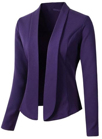 Blazer sottile da donna, estivo, corto, blazer corto, leggero, sciancrato, elegante e sottile, blazer corto, per abiti estivi, blazer estivi, blazer, giacca elegante, moderna, Lilla, S