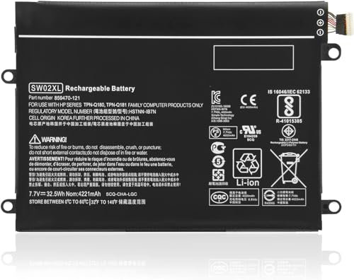 ANTIEE SW02XL Laptop Batteria Replacement per Ordinateur Portable HP X2 10-P018WM 10-P 10-P010NR 10-P011NF 10-P011NR 10-P013NS 210 G2 Series 859470-421 859517-855 HSTNN-IB7N HSTNN-LB7N