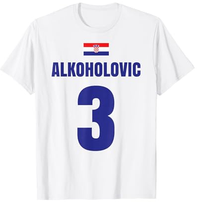 Alkoholovic Kroatien Sauf Trikot Herren Partyurlaub T-Shirt
