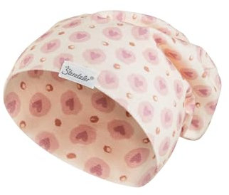 Sterntaler Beanie Herzen - Stylishe Babymütze aus Flammgarn Jersey mit Allover Druck - Mädchen UV-Schutz 50+ Beanie Mütze - variabel tragbar - Baby und Kinder Übergangsmütze, zartrosa, Größe 47