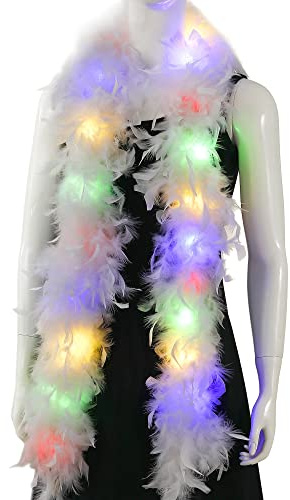 Larryhot Federboa, 60 g, 1.8 m, Truthahnboa-Federn für Partys, Weihnachten, Hochzeiten, Kostüme, Konzerte, Haustiere und Heimdekoration