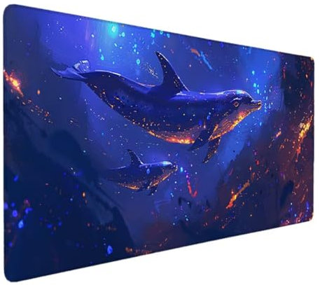 Tapis de Souris XXL - 1000 x 500 x 3mm - Gamer Mouse Pad - Surface spéciale améliore la Vitesse et la précision - Base en Caoutchouc Antidérapant Surface (Bleu Dauphin) Ergonomique Tapis Souris 0-X3