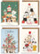 WBdesignz 4er Set Weihnachten Karte mit Umschlag - Merry Christmas Weihnachtskartenset X-Mas Tiere Tannenbaum Katze Hund Rentier Schnee Heiligabend Adventszeit Weihnachtsgruß (DIN A6)