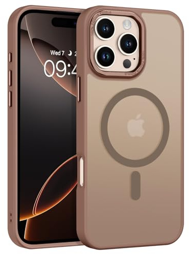 GaoBao for iPhone 16 Pro Max Case Magnetic, [Compatible with MagSafe] Slim Fit Phone Case Men Boys Classic Shockproof Translucent Matte Protective Bumper Cover for iPhone 16 Pro Max, Desert Titanium