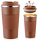 Senshuomy Travel Mug, Insulated Coffee Cup with Leakproof Lid, Reusable Coffee Cups Travel Cup, Stainless Steel thermaol Mug for Hot Cold Drinks (Brown/510ml)