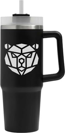 Vaso grande con formas geométricas de oso, taza con formas geométricas de oso, termo aislado, taza grande
