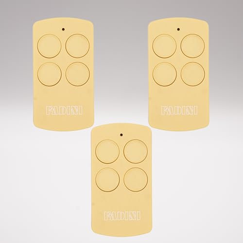 FADINI - Telecomando ufficiale DIVO 71 giallo 7113YL - 4 canali - 433,92 MHz - Rolling Code - Compatibile ASTRO 43 & JUBI 433 + 1 portachiavi DOMOBIP