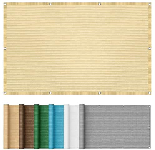 Ai Raggi UV Vela Ombreggiante 1.4 x 1.4 m Traspirante, Raggi Uv, Antistrappo Tenda a Vela Protezione Antivento Robusto e Stabile per Prato Balcone Terrazza, Giallo sabbia