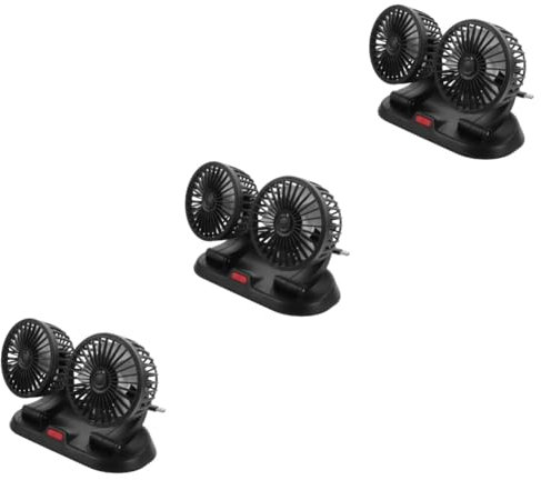 Amosfun 3 Ventilateurs À Double Tête Pour Camions Ventilateurs De Voiture Gris Qui Soufflent De L'Air Froid Ventilateur De Refroidissement Abs Pour Moteur