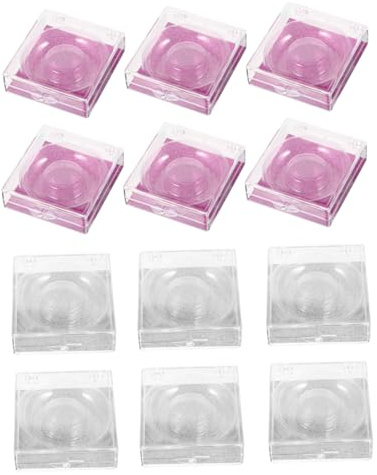 Beaupretty 12 Pezzi Scatola Portaciglia Trasparente Design con Base Glitterata e Colorate Organizer
