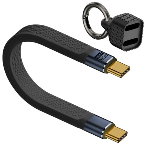 Schlüsselanhänger PD 240W USB C-Kabel,40Gbps Typ C männlich zu männlich Kabel Adapter Unterstützung 8K@60Hz Video-Anzeige,OTG,Thunderbolt 3/4 für Festplatte,Power Bank,MacBook (13cm) (Black)