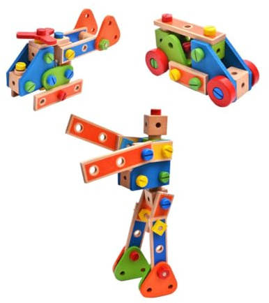 ZUNOXAZ Schrauben Kombinationsspielzeug, 1 Satz, Abnehmbare Blöcke | Kinder, Fördert Hand Auge Koordination, Geeignet für Zuhause und Strand