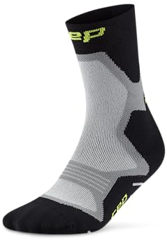 CEP RUN CUSHION MID CUT LAUFSOCKEN UNISEX – Gepolsterte Kompressionssocken für hohen Komfort – Atmungsaktive Sportsocken mit gezielter Dämpfung – Schwarz