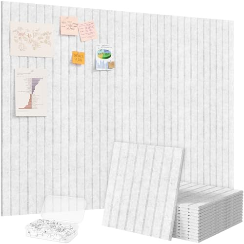 Lifewit Große Filz-Pinnwand, Selbstklebend für Wand, 120x90 cm, Grau | 12er-Pack Korkwand-Alternative aus Filz, Pinnwand Anschlagtafeln mit 50 Reißzwecken für Klassenzimmer & Homeoffice-Deko
