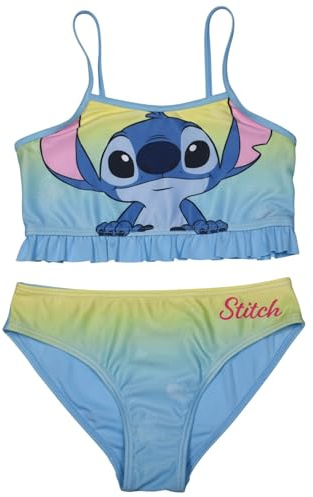 Disney Lilo & Stitch Bikini für Mädchen - Kinder Zweiteiler Schwimmanzug Blau/Gelb