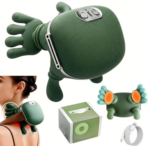 4D Bionic Neck Massager for Neck Pain - Hand Shaped Real Hands Deep Kneading Massage Machine with Heat - Cordless Neck and Shoulder Massager - Relaxation Gifts for Men and Women