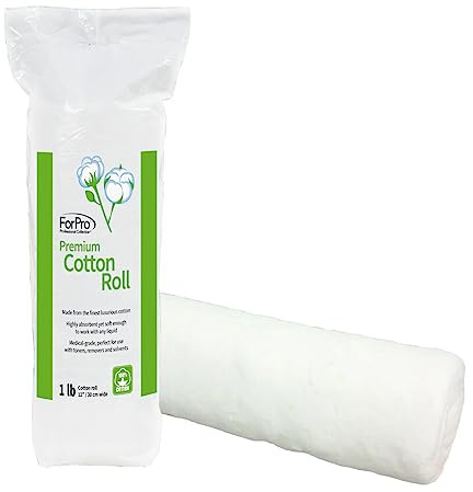 ForPro Rouleau de coton de qualité médicale pour application cosmétique et retrait de produits Blanc 30,5 cm de large 0,5 kg