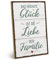 ARTFAVES® Wandbild Holzschild mit Spruch - GLÜCK, DIE LIEBE DER FAMILIE - Türschild Retro Vintage Deko Bild Geschenk - Familie, Zuhause