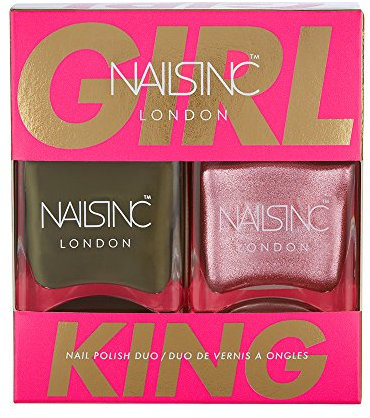 Nails Inc Nail Polish Duo, Girl King, 2 X 14 ml