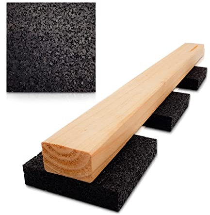 My Plast Gummigranulat Terrassenpads [90x90x6 mm - 400 Stück] Gummi Bautenschutzmatte für Deck, Veranda, Terrasse, Patio - Rutschfest, wasserdicht, wetterfest, Abstandshalter für Holzböden