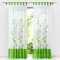 HongYa 1 Stück Voile Gardine Schal mit Schlaufen Transparenter Vorhang Bestickter Schlaufenschal H/B 145/140 cm Grün