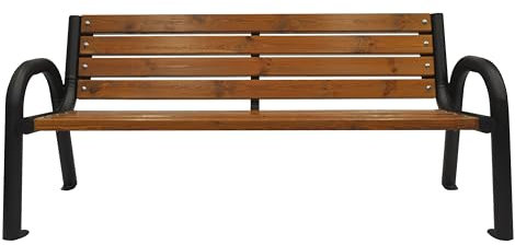 Primario Grande Gartenbank, Parkbank Holz - Gartenmöbel, Outdoor Bank mit 350kg Tragfähigkeit - Sitzbank Wetterfeste, Design Skandinavische (Primario Tick, 150 cm - Gesamtlänge der Bank, CE)