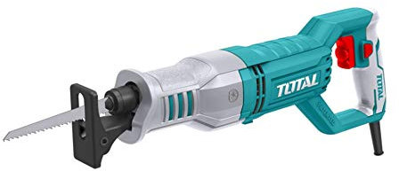 TOTAL - Sierra de Sable de Cable con Potencia de 750 W | Herramienta para Cortar Metal y Madera | Velocidad de 3300 rpm | Incluye 1 Cuchilla para Madera y Otra para Metal