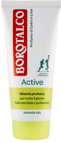 Borotalco Docciaschiuma Active Corpo, Doccia Schiuma al Profumo di Cedro e Lime, Shower Gel per una Pelle Morbida e Profumata, Ottimo per Uomo e Donna, Dermatologicamente Testato, Flacone da 200ml