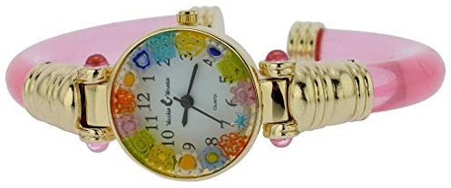 Glass Of Venice Murano Millefiori Armreif Uhr - Rotgold Multicolor